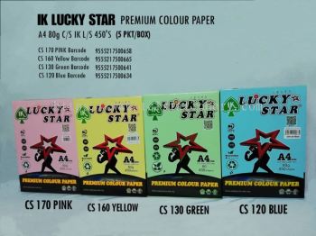 80GSM 450 SHEETS A4 SIZE IK LUCKY STAR PREMIUM COLOUR PAPER