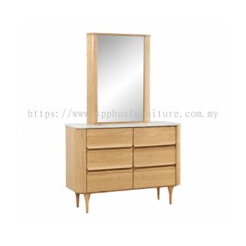 MERIDIA Dressing Table Without Stool C/W Mirror & 6 Drawers