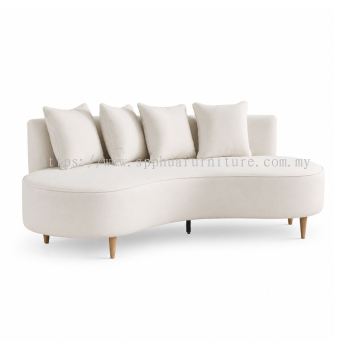 3 Seater Fabric Sofa C/W Wooden Leg