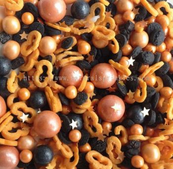 Jack o' Lantern �� Natural Halloween Sprinkles Mix  Bulk Wholesale  Dairy-Free  Soya-Free  Top 14 Allergen-Free  Industrial Bakery Grade  BRC, Kosher, Halal &amp; FDA Certified