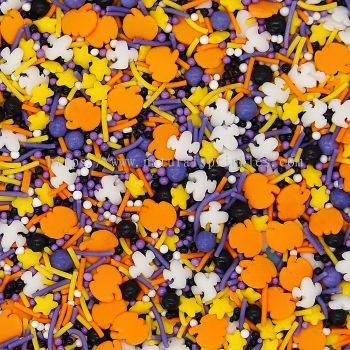 Happy Ghost �� Natural Halloween Sprinkles Medley  Bulk Wholesale  E171-Free  Nuts-Free  Top 14 Allergen-Free  Industrial Bakery Grade  BRC, Kosher, Halal & FDA Certified