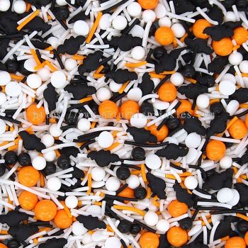 Halloween Bat �� Natural Halloween Sprinkles Medley  Bulk Wholesale  E171-Free  Soya-Free Nuts-Free  Top 14 Allergen-Free  Industrial Bakery Grade  BRC, Kosher, Halal & FDA Certified