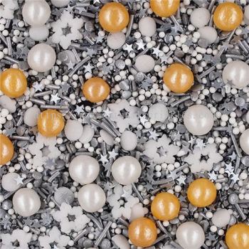 Santa Claus Village �� Classic Christmas Sprinkles Medley  Bulk Wholesale  Top 14 Allergen-Free  Industrial Bakery Grade  BRC, Kosher, Halal & FDA Compliant