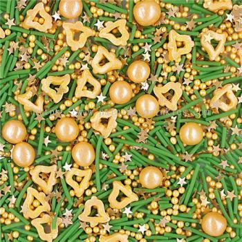 Jingle Bells �� Classic Christmas Sprinkles Medley  Bulk Wholesale  Top 14 Allergen-Free  Industrial Bakery Grade  BRC, Kosher, Halal & FDA Compliant