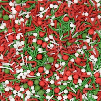 Christmas Cheer �� Natural Christmas Sprinkles Medley  Bulk Wholesale  E171-Free  Top 14 Allergen-Free  Industrial Bakery Grade  BRC, Kosher, Halal & FDA Certified