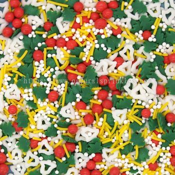 Sleigh Bells Ring �� Natural Christmas Sprinkles Medley  Bulk Wholesale  E171-Free  Top 14 Allergen-Free  Industrial Bakery Grade  BRC, Kosher, Halal & FDA Certified