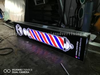 romeo barbershop double side lightbox signage signboard