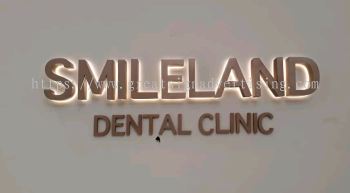 smilelab dental clinic stainless steel box up 3d lettering led backlit signage signboard 