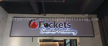 Pintu Masuk Akademi Sukan | Pembuat Signboard Snuker 3D LED Backlit di Petaling Jaya, Puchong & Subang Jaya