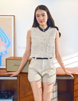 Celeste Contrast Tweed Vest