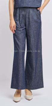 Harper Chambray Wide-Leg Pants