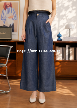 Harper Chambray Wide-Leg Pants