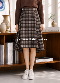 Muse Plaid Midi Skirt