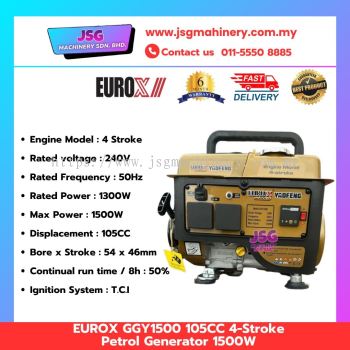 EUROX GGY1500 105cc 4-Stroke Petrol Generator Portable Gasoline Power Generator