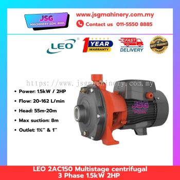 LEO 2AC150 Multistage Centrifugal Water Pump 2HP 1.5kW 3 Phase High Pressure Pump