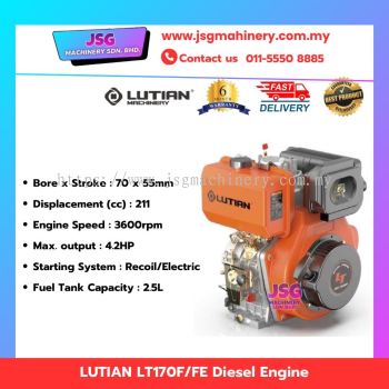 LUTIAN LT170F Diesel Engine 4.2HP 211cc 3600RPM Air-Cooled 4-Stroke Single Cylinder Diesel Motor