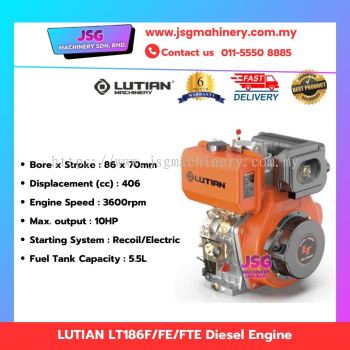 LUTIAN LT186F/FE/FTE Diesel Engine 10HP 406cc 3600RPM Air-Cooled 4-Stroke Single Cylinder Industrial Motor