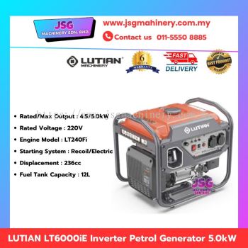 LUTIAN LT6000iE Inverter Petrol Generator 5.0KW 5000W Gasoline Generator Portable Power Generator Electric & Recoil Start