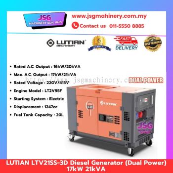 LUTIAN LTV 21SS-3D 17KW 21KVA Diesel Generator Dual Power 220V/415V Electric Start