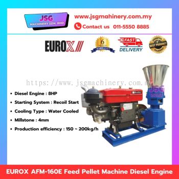 EUROX AFM-160E Diesel Feed Pellet Machine 8HP Water-Cooled Animal Feed Pellet Mill 150 200kg/h