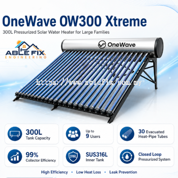 OneWave OW300 Xtreme Solar Water Heater Malaysia