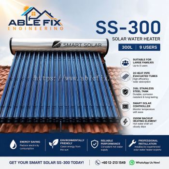 Smart Solar SS-300 Solar Water Heater Malaysia