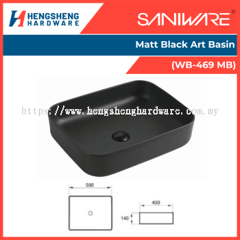 SANIWARE Matt Black Art Basin (WB-469 MB) | Saniware Products In Selangor