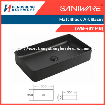 SANIWARE Matt Black Art Basin (WB-487 MB) | Saniware Products In Selangor