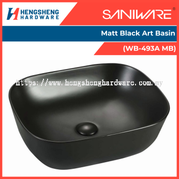 SANIWARE Matt Black Art Basin (WB-493A MB) | Saniware Products In Selangor