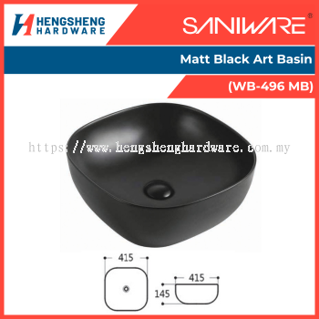 SANIWARE Matt Black Art Basin (WB-496 MB) | Saniware Products In Selangor