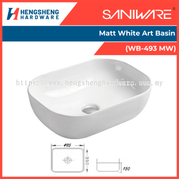 SANIWARE Matt White Art Basin (WB-493 MW) | Saniware Products In Selangor