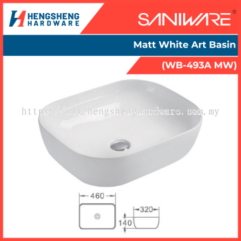 SANIWARE Matt White Art Basin (WB-493A MW) | Saniware Products In Selangor