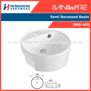 SANIWARE Semi Recessed Basin (WB-461) | Saniware Products In Selangor