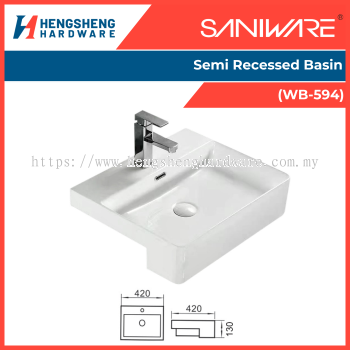 SANIWARE Semi Recessed Basin (WB-594) | Saniware Products In Selangor
