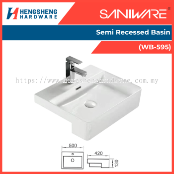 SANIWARE Semi Recessed Basin (WB-595) | Saniware Products In Selangor