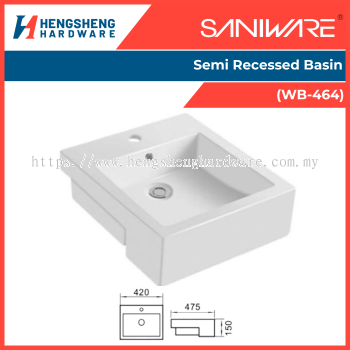 SANIWARE Semi Recessed Basin (WB-464) | Saniware Products In Selangor