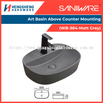SANIWARE Art Basin Above Counter Mounting (WB-384-Matt Grey) | Saniware Products In Selangor