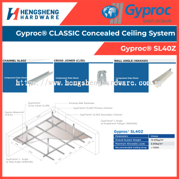 Gyproc® CLASSIC Concealed Ceiling System - Gyproc® SL40Z _ Gyproc Products in Selangor