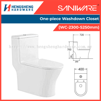 SANIWARE One-piece Washdown Closet (WC-2300-S250mm) | Saniware Products in Selangor