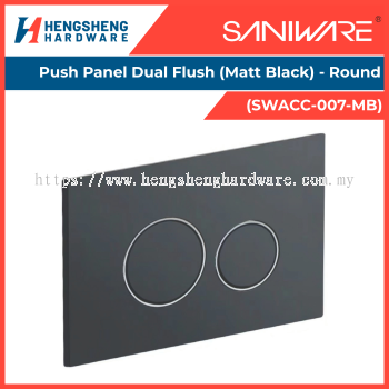 SANIWARE Push Panel Dual Flush (Matt Black) - Round (SWACC-007-MB) _ Saniware Products in Selangor