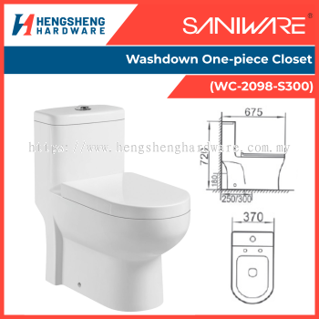 SANIWARE Washdown One-piece Closet (WC-2098-S300) _ Saniware Products in Selangor