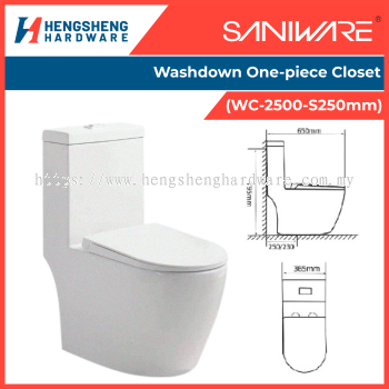 SANIWARE Washdown One-piece Closet (WC-2500-S250mm) _ Saniware Products in Selangor