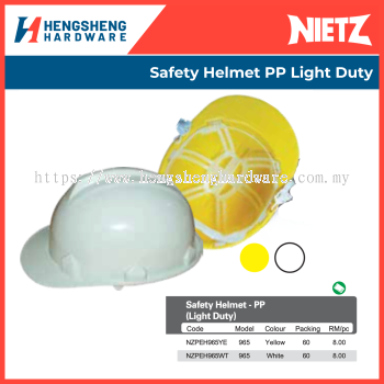 Nietz Safety Helmet PP Light Duty | Industrial Safety Helmet