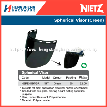 Nietz Spherical Visor (Green) | Industrial Safety Helmet