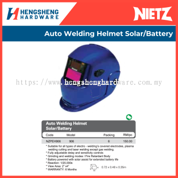 Nietz Picasaf Auto Welding Helmet Solar/Battery | Industrial Safety Helmet