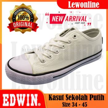 Edwin EW2019 Kasut Putih Baru Kasut Sekolah Putih White School Shoe New Arrival 白色校鞋