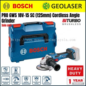 Bosch PRO GWS 18V-15 SC Cordless Angle Grinder (125mm)