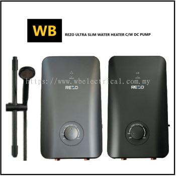 Rezo Ultra Slim Premium Rail Set Hand Shower Water Heater c/w DC Pump [ARTIZ45P] Matt Black / Dark Grey