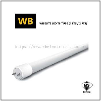 Wiselite LED T8 Tube (4 Fts - 18W; 2 Fts - 9W) - Daylight 6500K / Cool White 4000K / Warm White 3000K