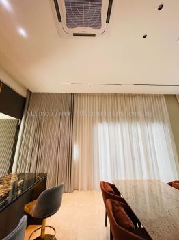 S-Fold and Singapore Pleat Curtain for Dining Area Sliding Door at Hana Residences Tropicana Aman